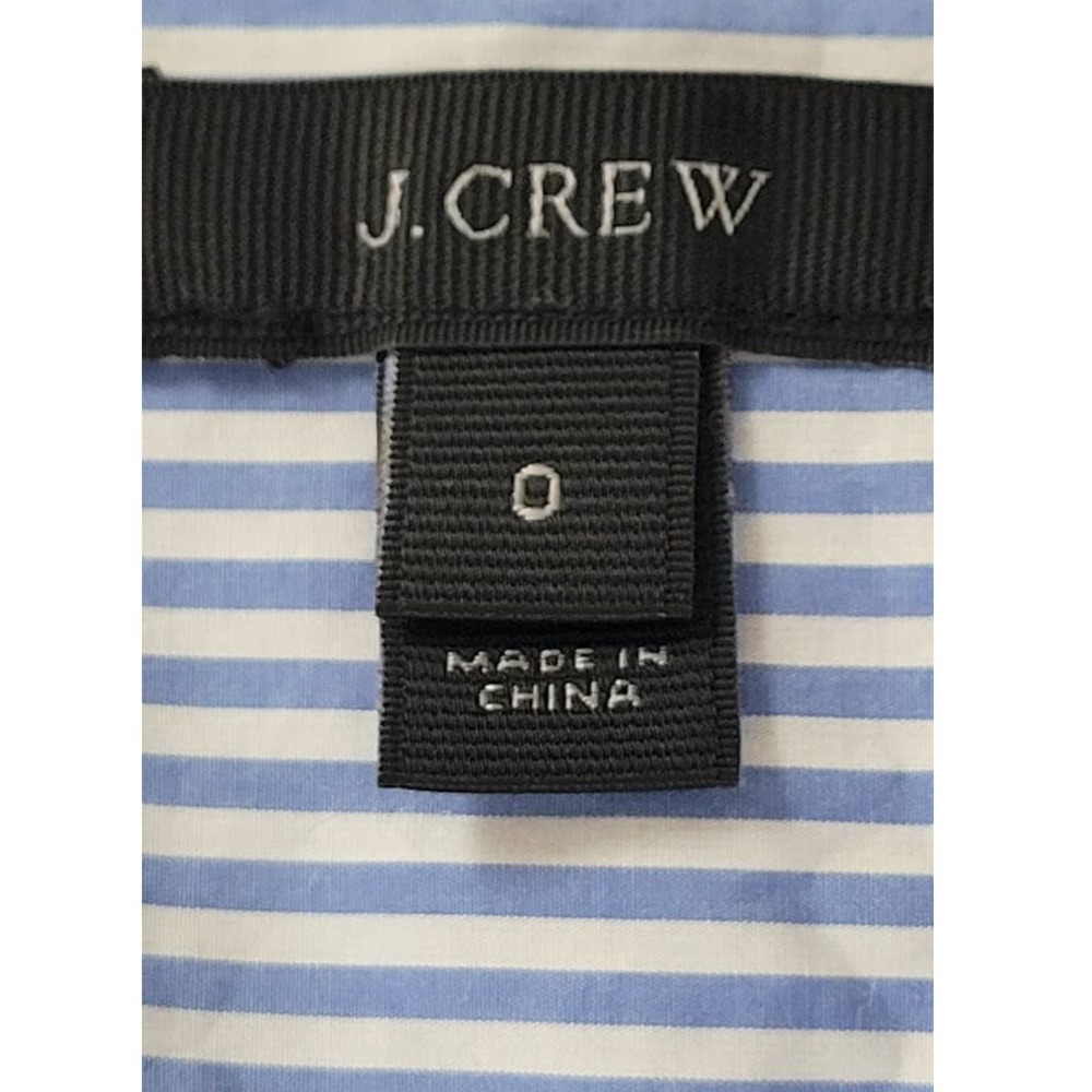 J.Crew Sleeveless Blue and White Stripe Top with Gold Zipper Accents - Picture 4 of 5